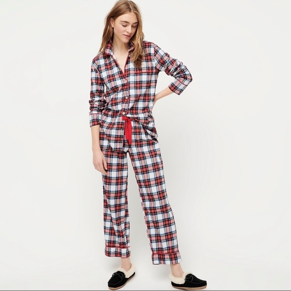 J. Crew Other - J.Crew Whiteout Plaid Flannel Pajama Set